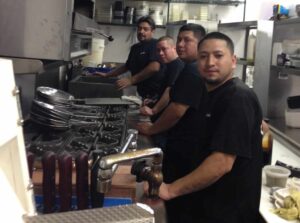 Lucca's staff prepping the kitchen.