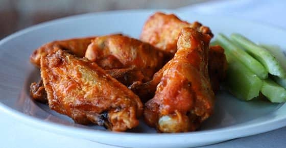 Bone-in BBQ Wings served on a white.